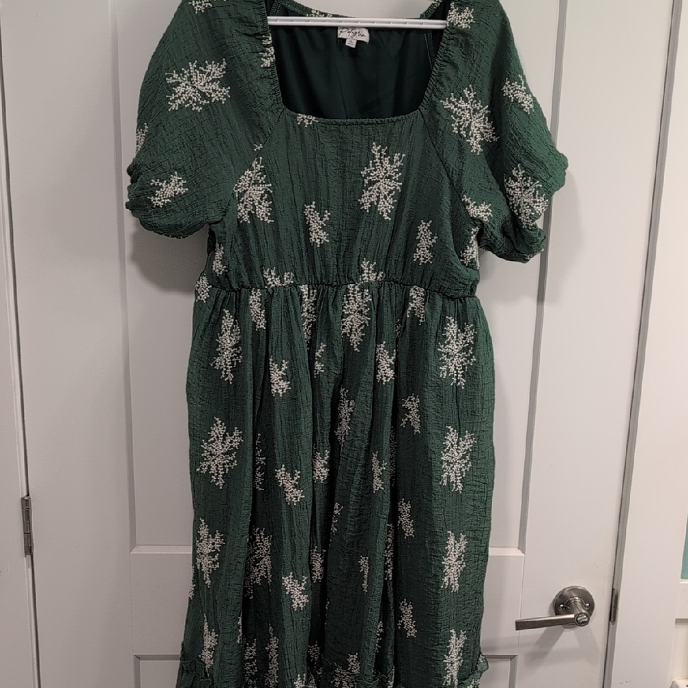 Polagram Forest Green Dress with White Accents